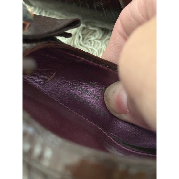 Coach Women's Brown Patent Leather JAYDEN PEEPTOE Wedge Pumps Heels Size 8 - Picture 4 of 13